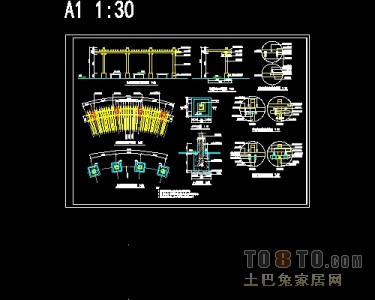 单臂花架施工图