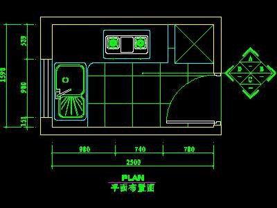 厨房实例CAD祥图35--CAD空间素材
