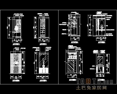 玄关，隔断装饰施工图下载28个下载