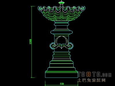 饰物陈设图纸素材010-喷泉4套