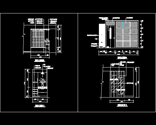 玄关，隔断装饰cad施工图15--CAD空间素材