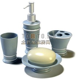 化妆品，瓶子，香皂盒等洗浴用品2-5套3d模型下载