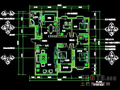 三居室实套、中式风格场景详图3套