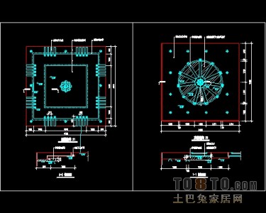 顶棚装饰设计详细图纸下载28个