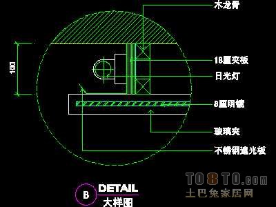 美容美发-接待台、工作台装修施工图纸、详图18套