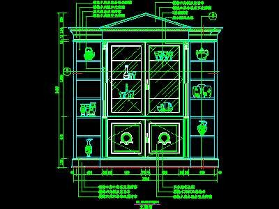 餐厅酒水柜cad详图36--CAD空间素材