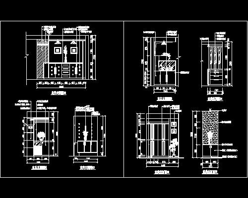 玄关，隔断装饰cad施工图5--CAD空间素材