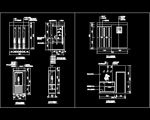 玄关，隔断装饰cad施工图4--CAD空间素材