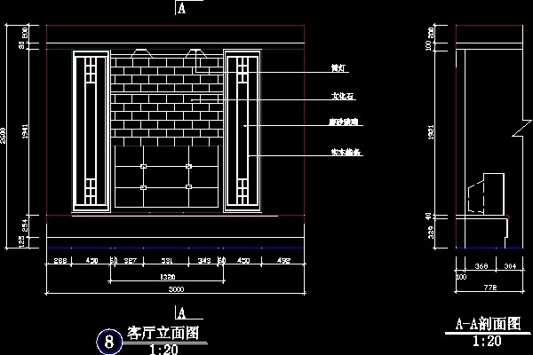 客厅背景墙cad施工图9--CAD空间素材