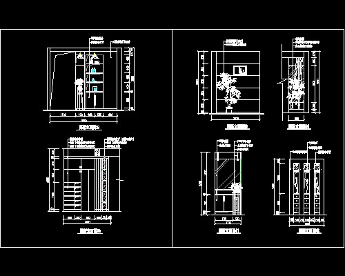 玄关，隔断装饰cad施工图21--CAD空间素材