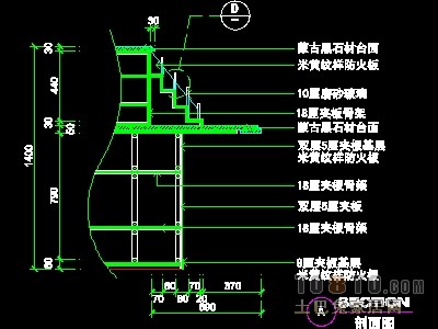 填单台、柱子、营业厅门面实套装修施工图纸、详图15...