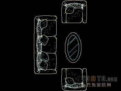 家具图块-沙发平面图块64个