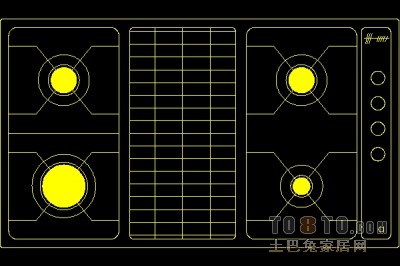 平面图块-餐具炉具11套