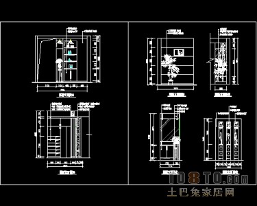 玄关，隔断装饰施工图下载28个下载