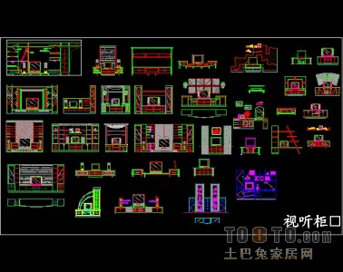 视听柜图块下载