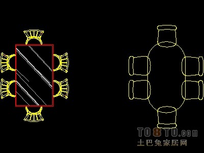 家具图块-餐桌图块11个