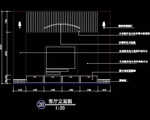 电视背景墙cad设计施工图12--CAD空间素材