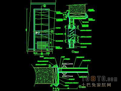 门图块007-单扇门详图、双扇门详图、木做门套32...