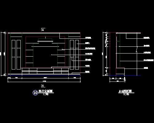 电视背景墙cad设计施工图2--CAD空间素材