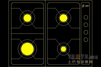 平面图块-餐具炉具11套