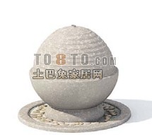 公园设施小品-景观喷泉3d模型下载