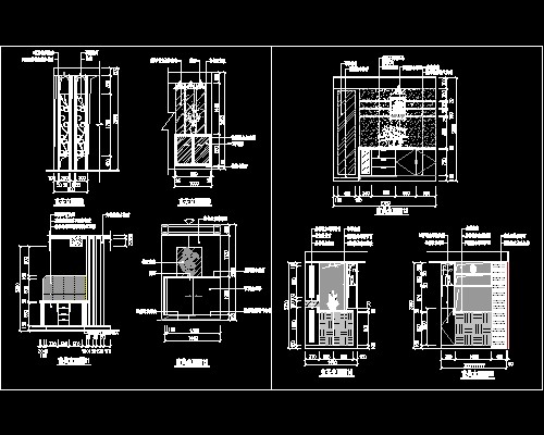 玄关，隔断装饰cad施工图2--CAD空间素材