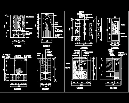 玄关，隔断装饰cad施工图1--CAD空间素材