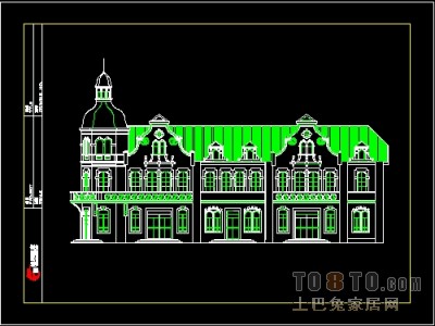 饰物陈设图纸素材007-建筑外观9套