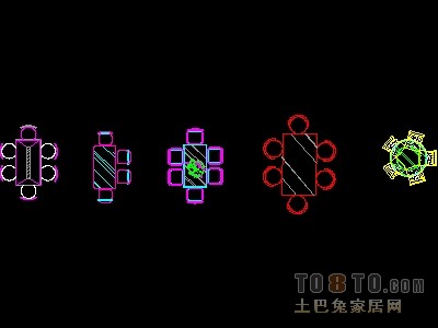 家具图块-餐桌图块11个