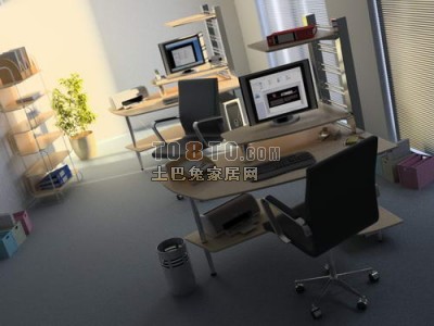 小型办公室3d模型下载