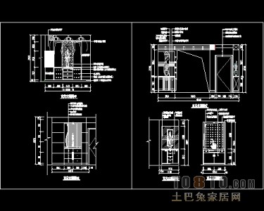 玄关，隔断装饰施工图下载28个下载
