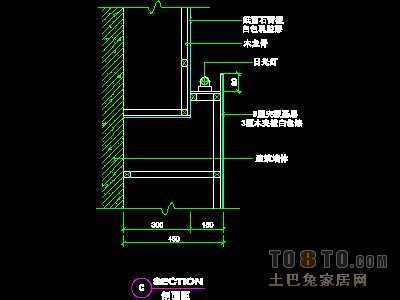美容美发-接待台、工作台装修施工图纸、详图18套