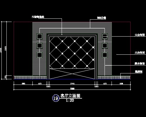 电视背景墙cad设计施工图11--CAD空间素材