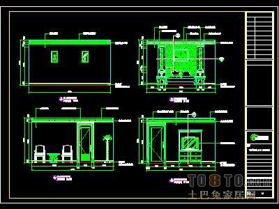 洗浴中心装修施工图纸、详图3套
