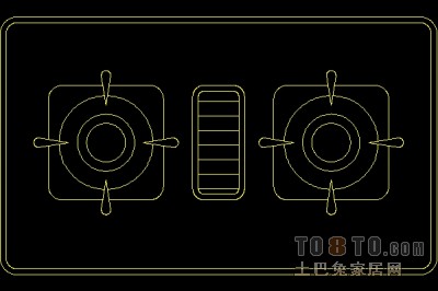 平面图块-餐具炉具11套