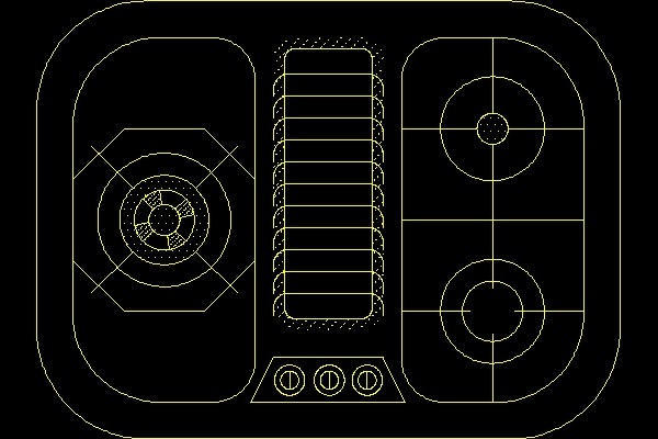 餐具炉具cad平面图块7--CAD图块素材