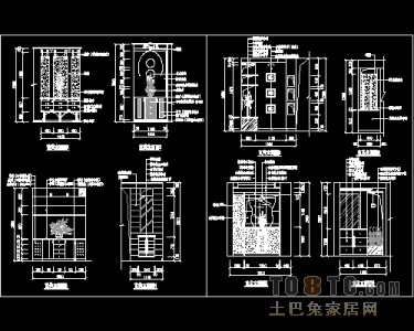 玄关，隔断装饰施工图下载28个下载