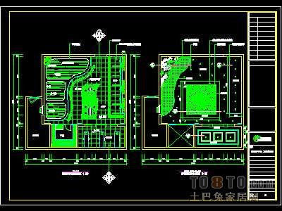 洗浴中心装修施工图纸、详图3套