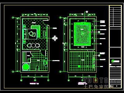 洗浴中心装修施工图纸、详图3套