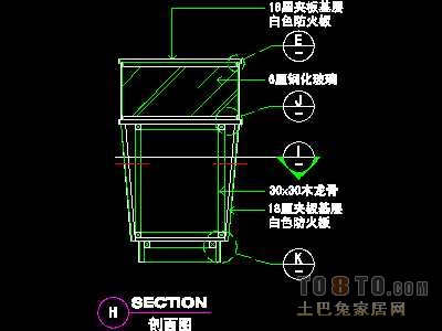 美容美发-接待台、工作台装修施工图纸、详图18套