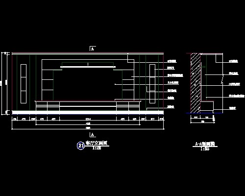 电视背景墙cad设计施工图13--CAD空间素材