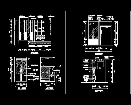 玄关，隔断装饰cad施工图10--CAD空间素材