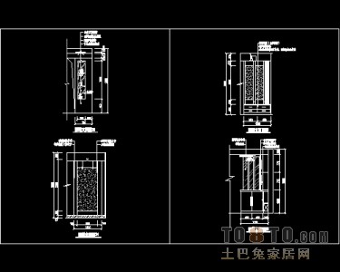 玄关，隔断装饰施工图下载28个下载