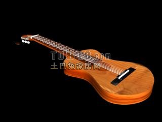 吉他、电吉他-乐器素材123d模型下载