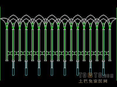 西式栏杆、现代式栏杆、铁艺栏杆图块60个