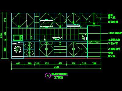 厨房实例CAD祥图3--CAD空间素材