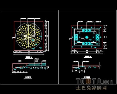 顶棚装饰设计详细图纸下载28个