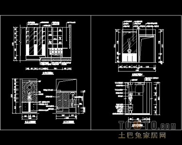 玄关，隔断装饰施工图下载28个下载