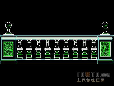西式栏杆、现代式栏杆、铁艺栏杆图块60个