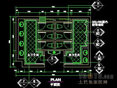 宾馆实套、公共卫生间详图详图